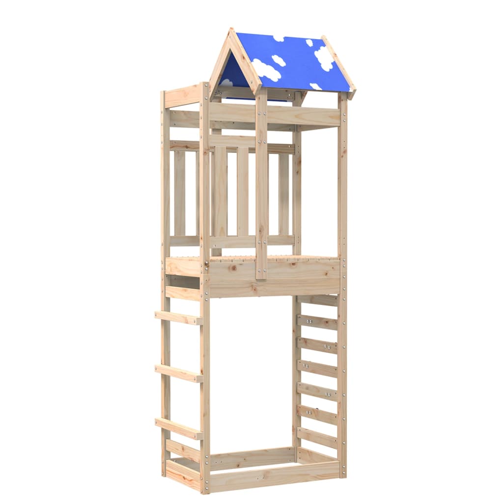VidaXL Speeltoren met rotswand 85x52,5x239 cm massief groenhout