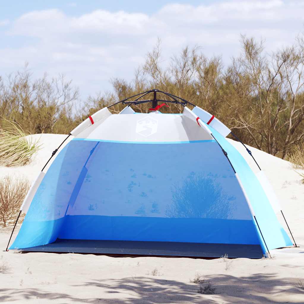 Vidaxl strandtent 2-persoons waterdichte snelontgrendeling azuurblauw