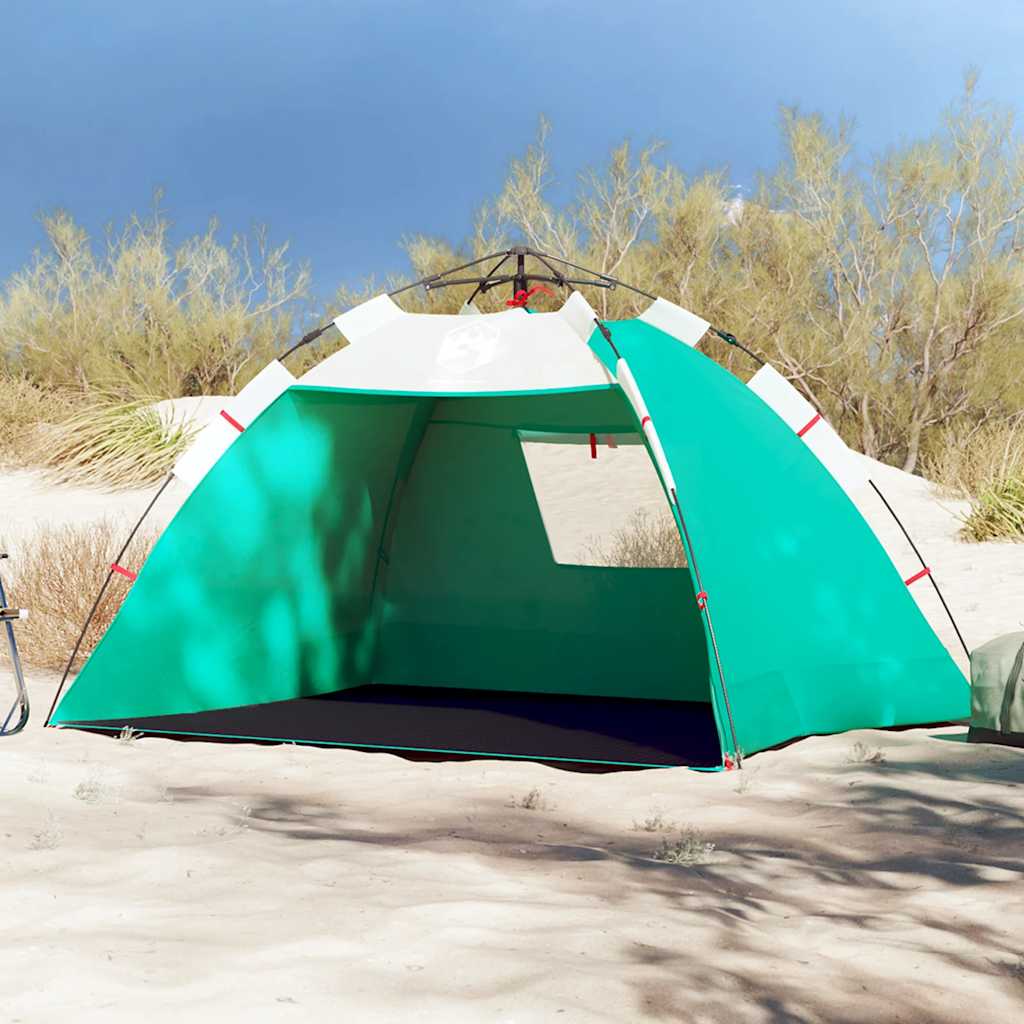 Vidaxl strandtent 2-persoons waterdichte snelontgrendeling zeegroen