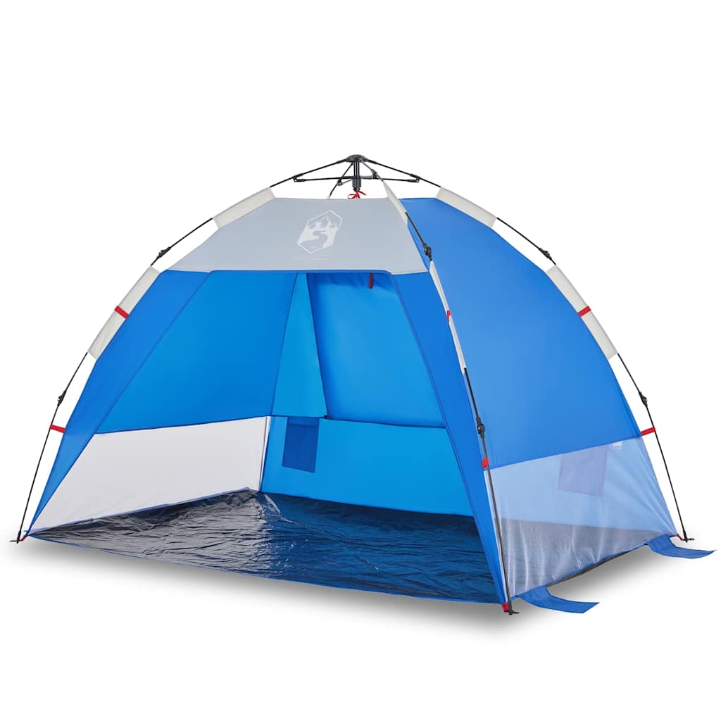 Vidaxl strandtent 2-persoons waterdichte snelontgrendeling azuurblauw