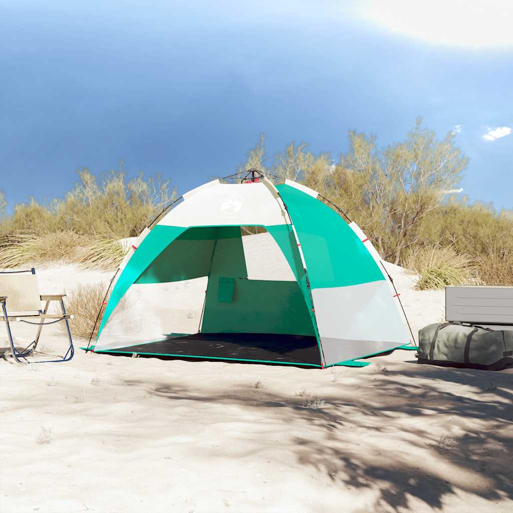 Vidaxl strandtent 2-persoons waterdichte snelontgrendeling zeegroen