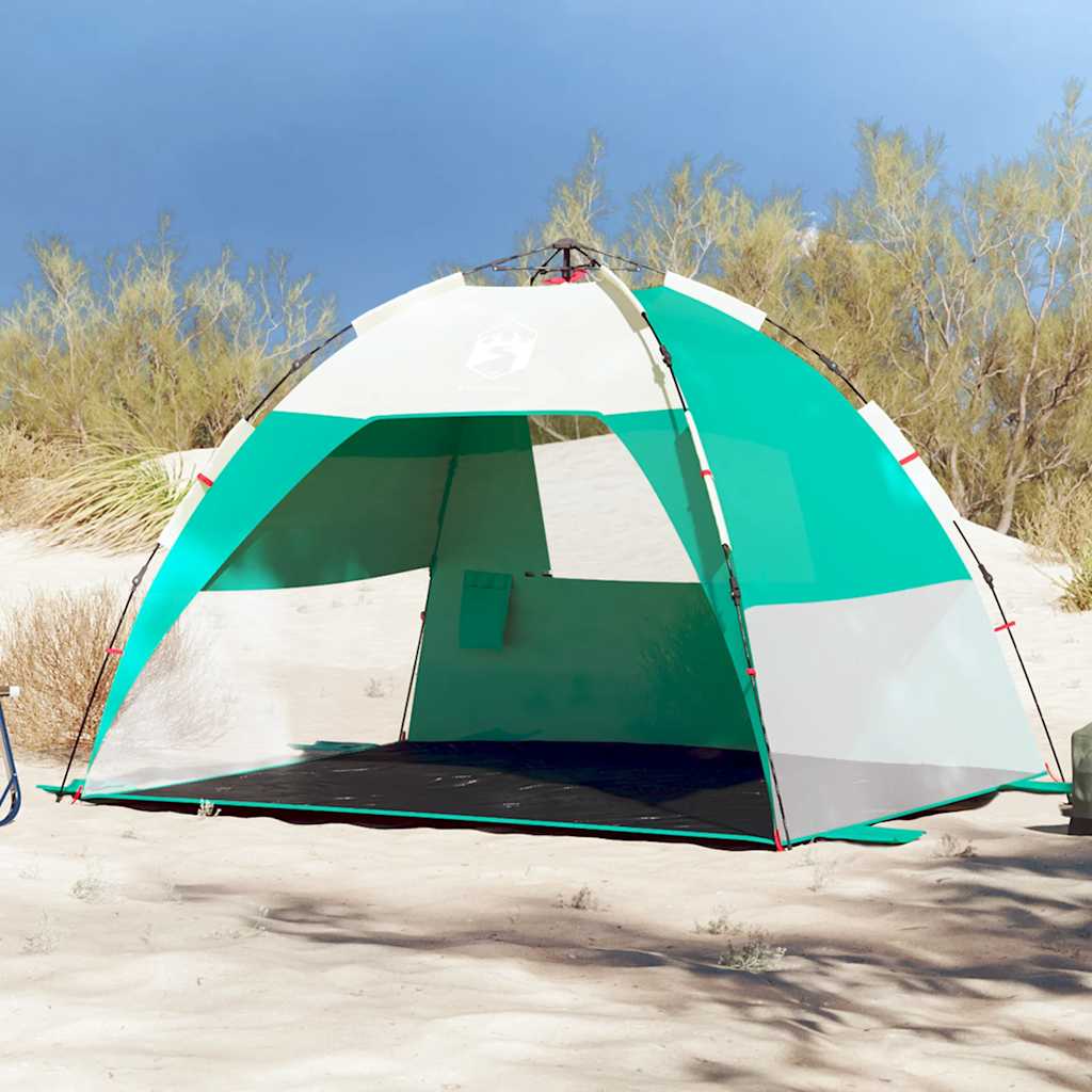 Vidaxl strandtent 2-persoons waterdichte snelontgrendeling zeegroen