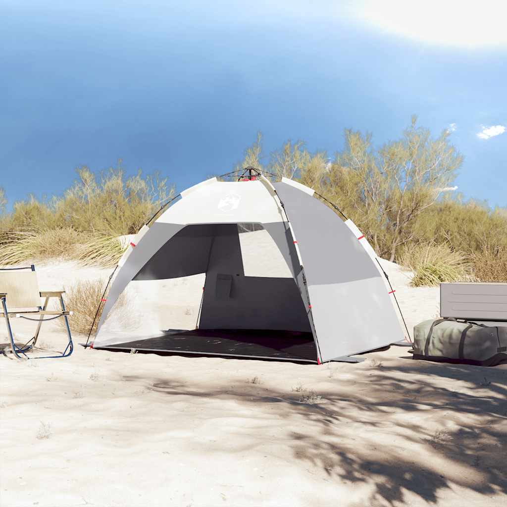 Vidaxl strandtent 2-persoons waterdichte snelontgrendeling grijs