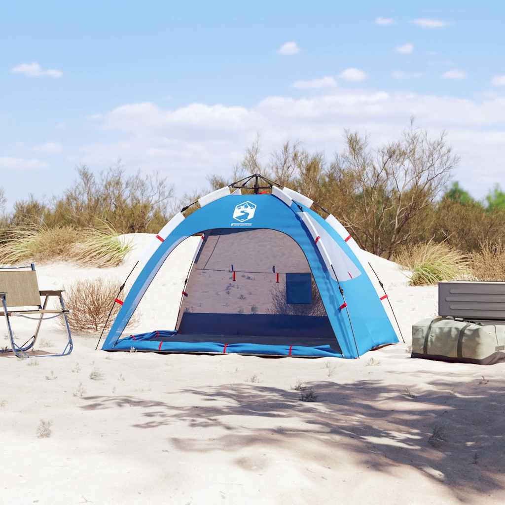 Vidaxl strandtent 2-persoons waterdichte snelontgrendeling azuurblauw