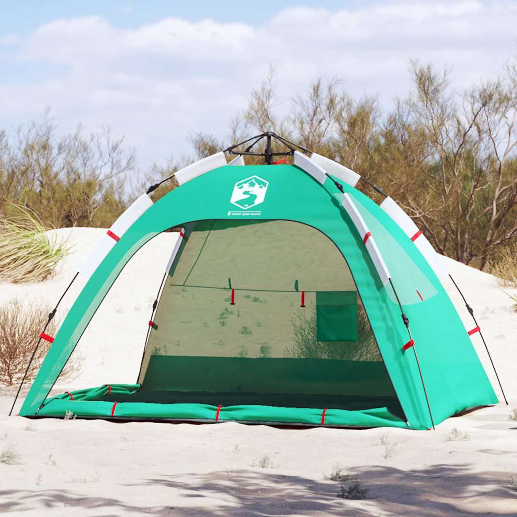 Vidaxl strandtent 2-persoons waterdichte snelontgrendeling zeegroen