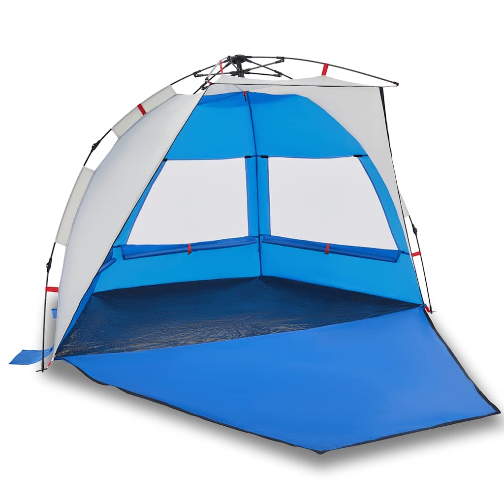 Vidaxl strandtent 2-persoons waterdichte snelontgrendeling azuurblauw