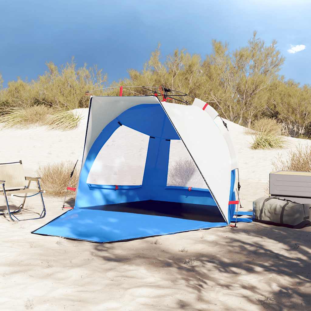 Vidaxl strandtent 2-persoons waterdichte snelontgrendeling azuurblauw