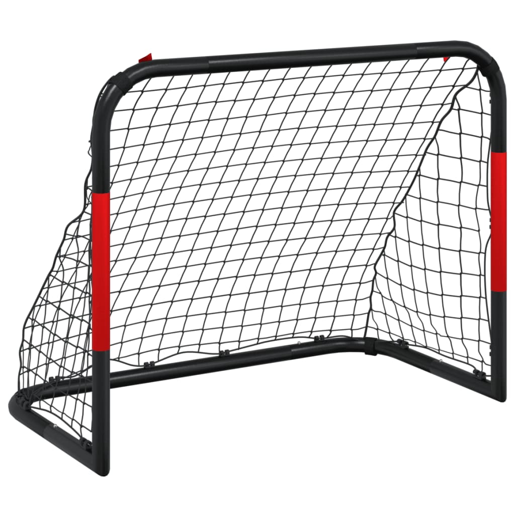 Vidaxl voetbaldoel met net 90x48x71 cm staal en rood en zwart