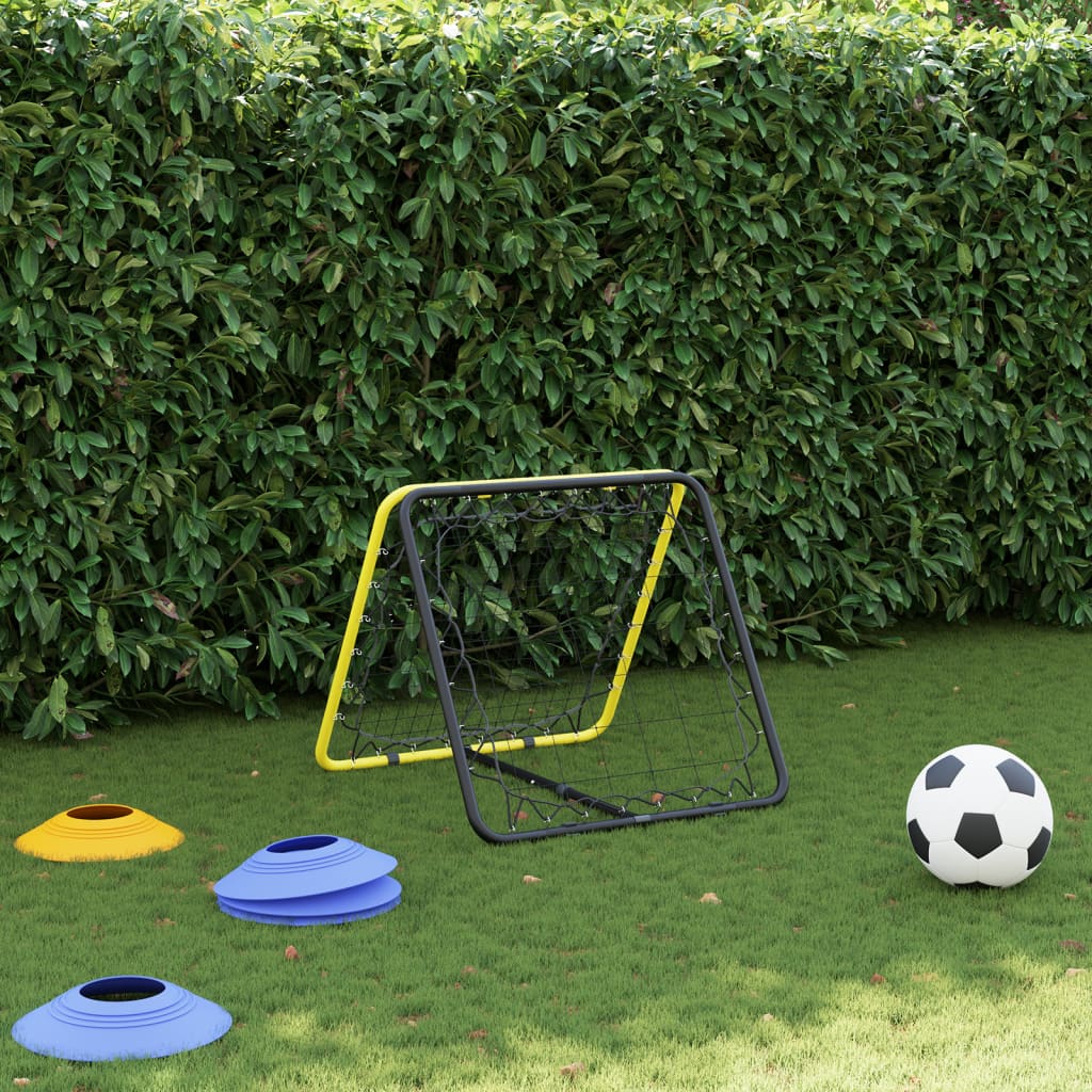 Vidaxl voetbalrebounder dubbelzijdig verstelbaar staal en geel