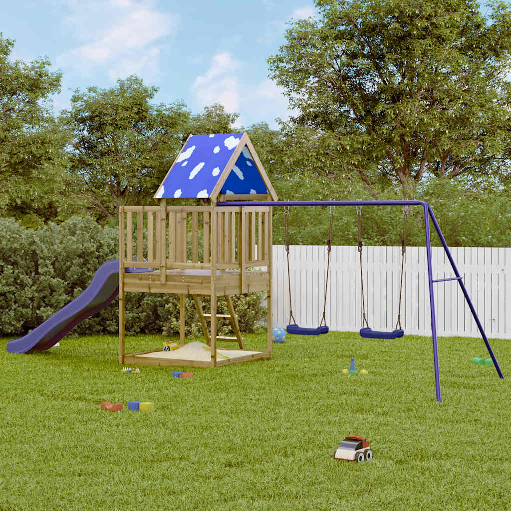 VidaXL Speelhuis geïmpregneerd groenenhout
