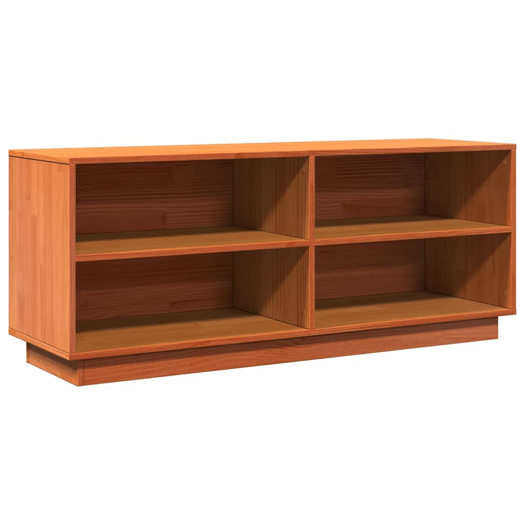 Vidaxl schoenenkast 110x34x45 cm massief groenhout wasbruin