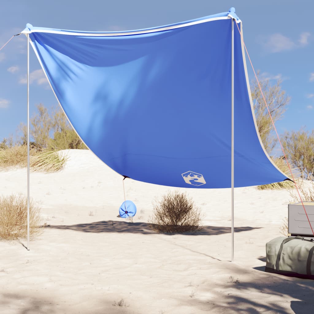 Vidaxl strandluifel blauw met zandankers 214x236 cm