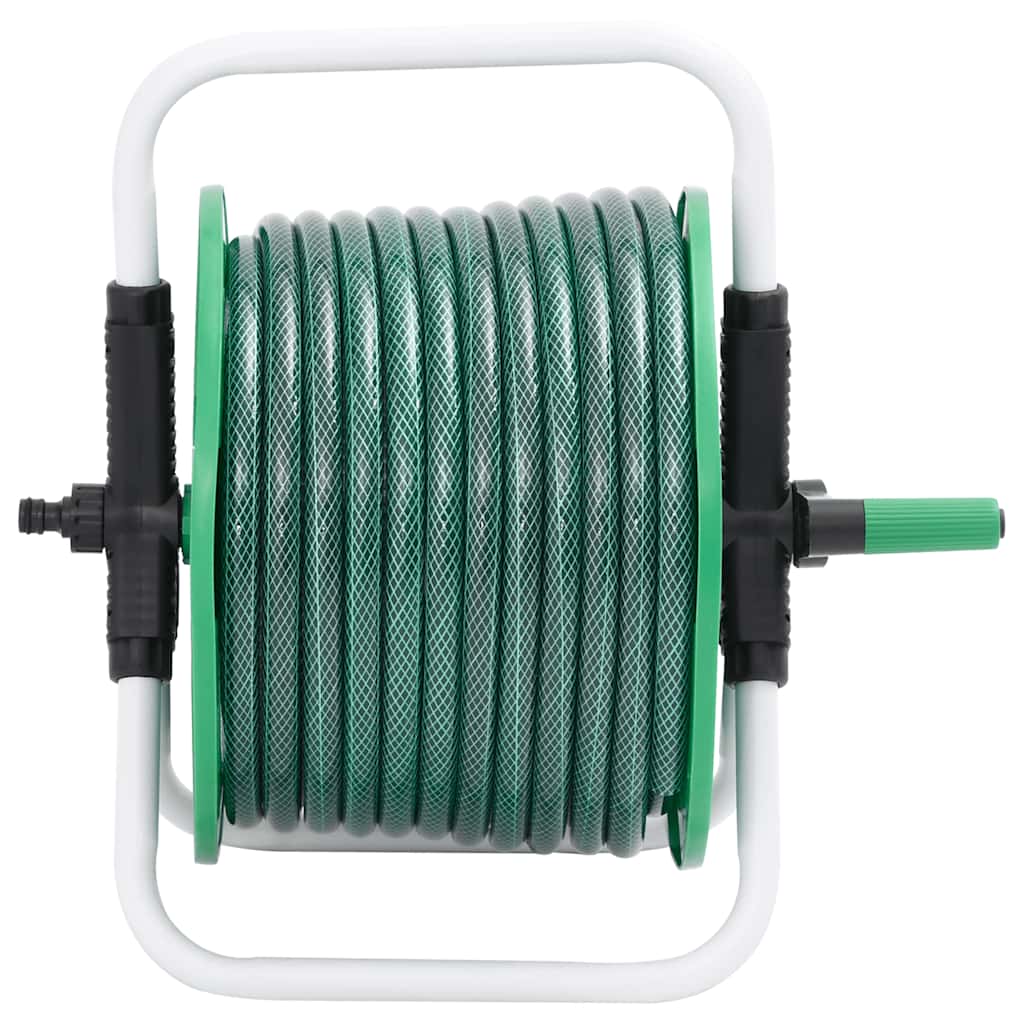 Vidaxl slanghaspel met slangkoppelset 0,5 50 m vrijstaand pvc groen