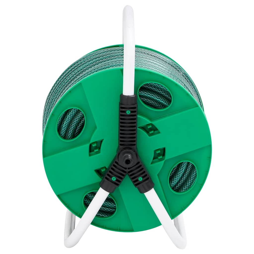 Vidaxl slanghaspel met slangkoppelset 0,5 50 m vrijstaand pvc groen