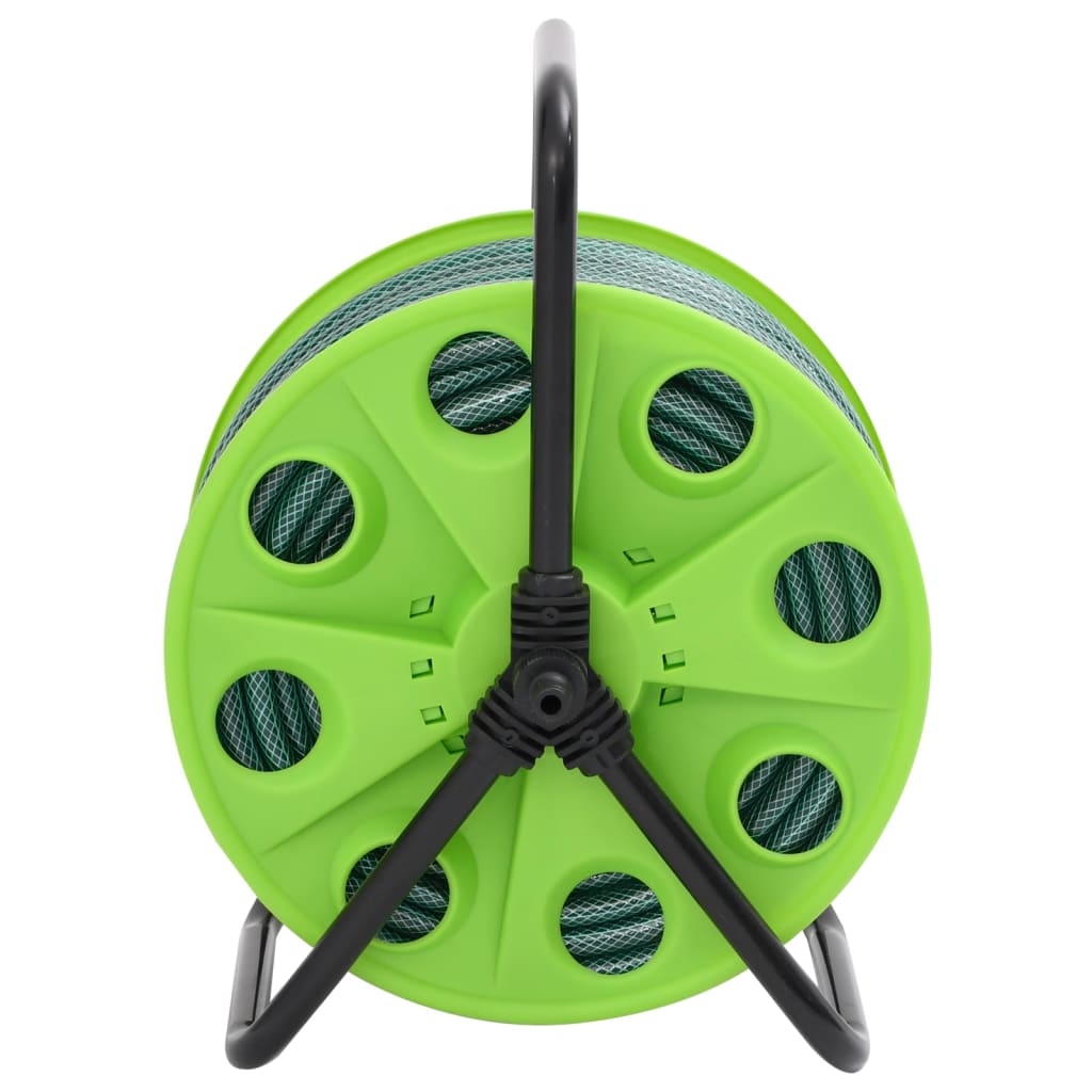 Vidaxl slanghaspel vrijstaand met 20 m slang pvc groen