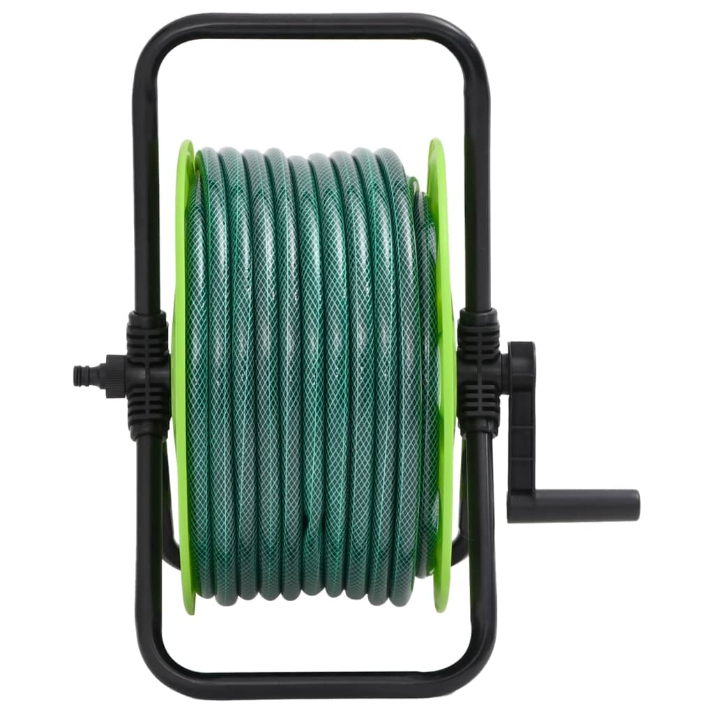Vidaxl slanghaspel vrijstaand met 50 m slang pvc groen