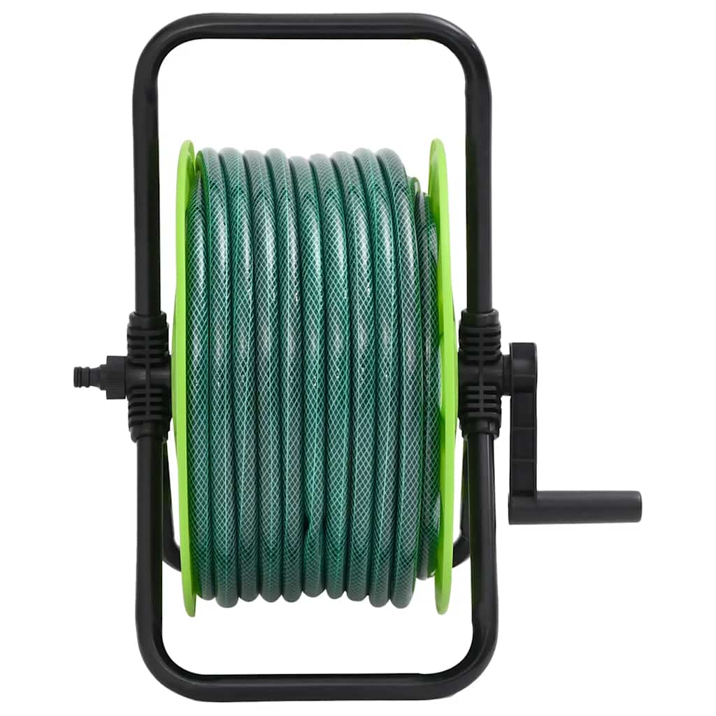 Vidaxl slanghaspel met slangkoppelset 0,5 50 m vrijstaand pvc groen