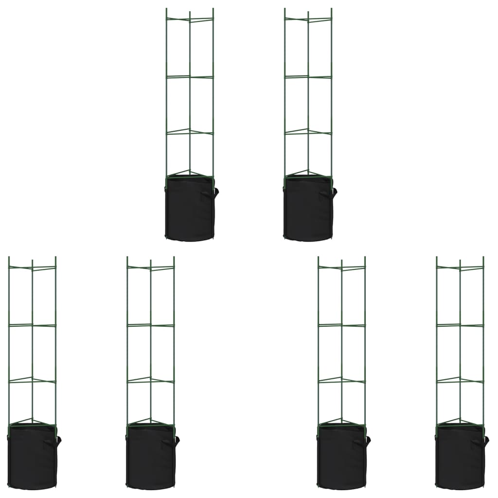 Vidaxl tomatenkooien met plantenzak 6 st 154 cm staal en polypropeen