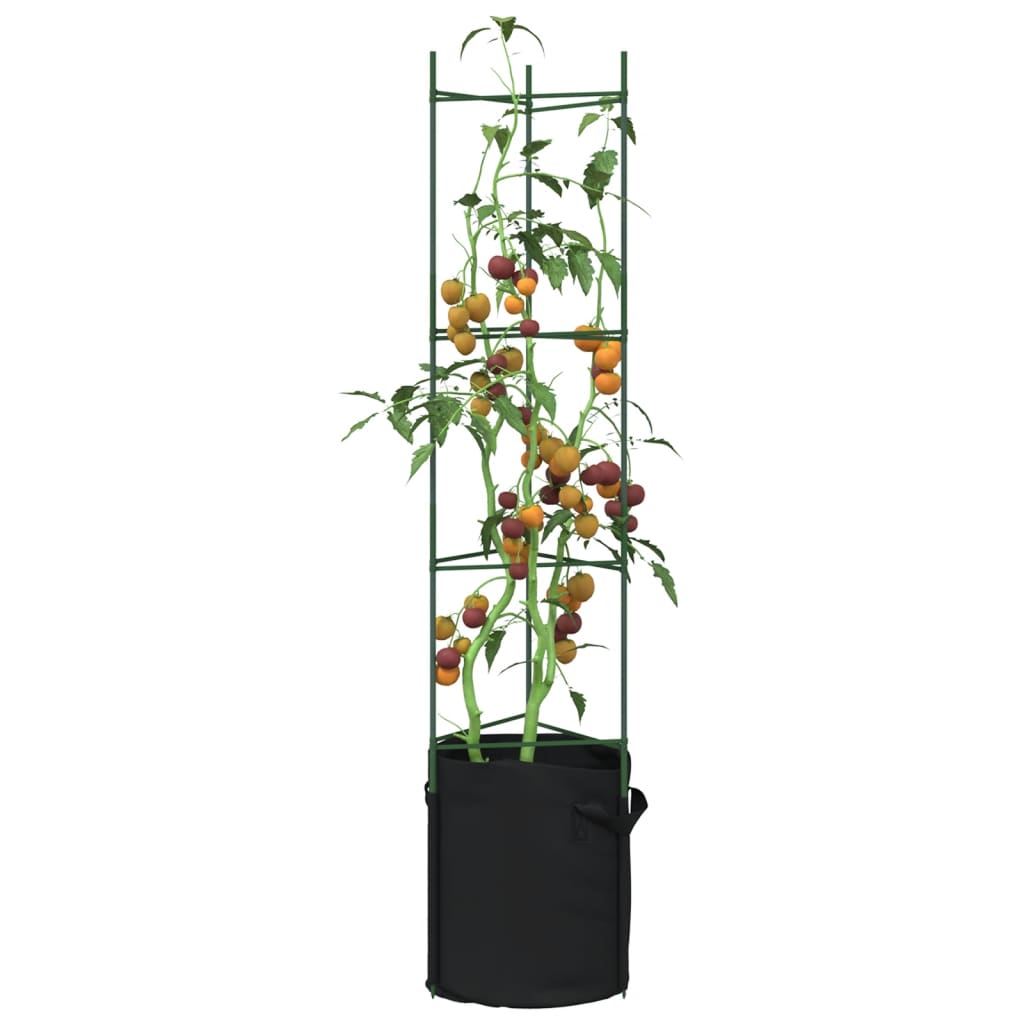 Vidaxl tomatenkooien met plantenzak 8 st 154 cm staal en polypropeen