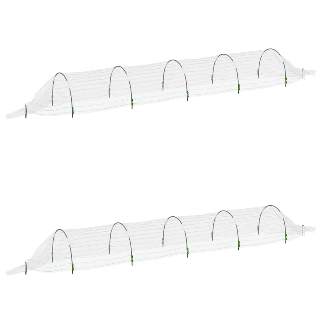 Vidaxl kweektunnels 2 st 1,5x5 m glasvezel en polypropeen