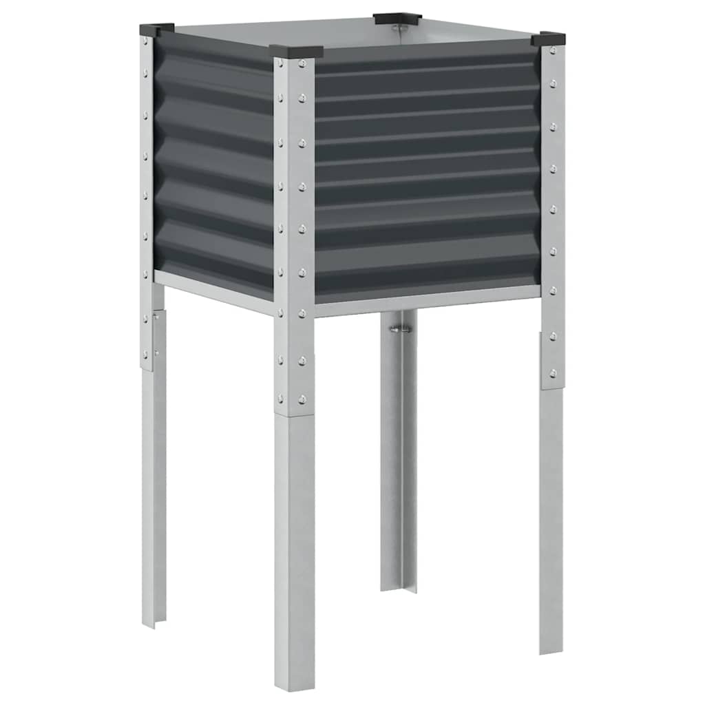 Vidaxl plantenbak antraciet 45x45x88 cm staal