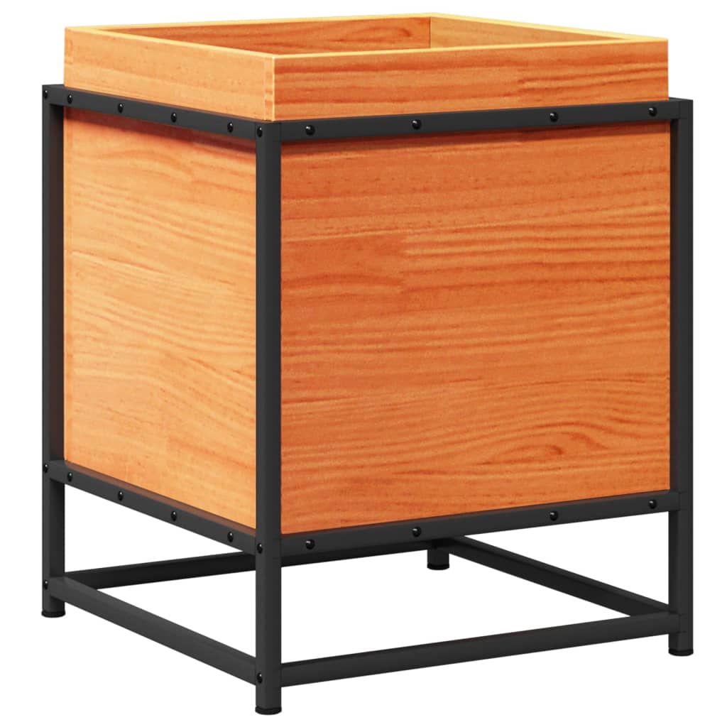 Vidaxl plantenbak 40x40x50 cm massief groenenhout wasbruin