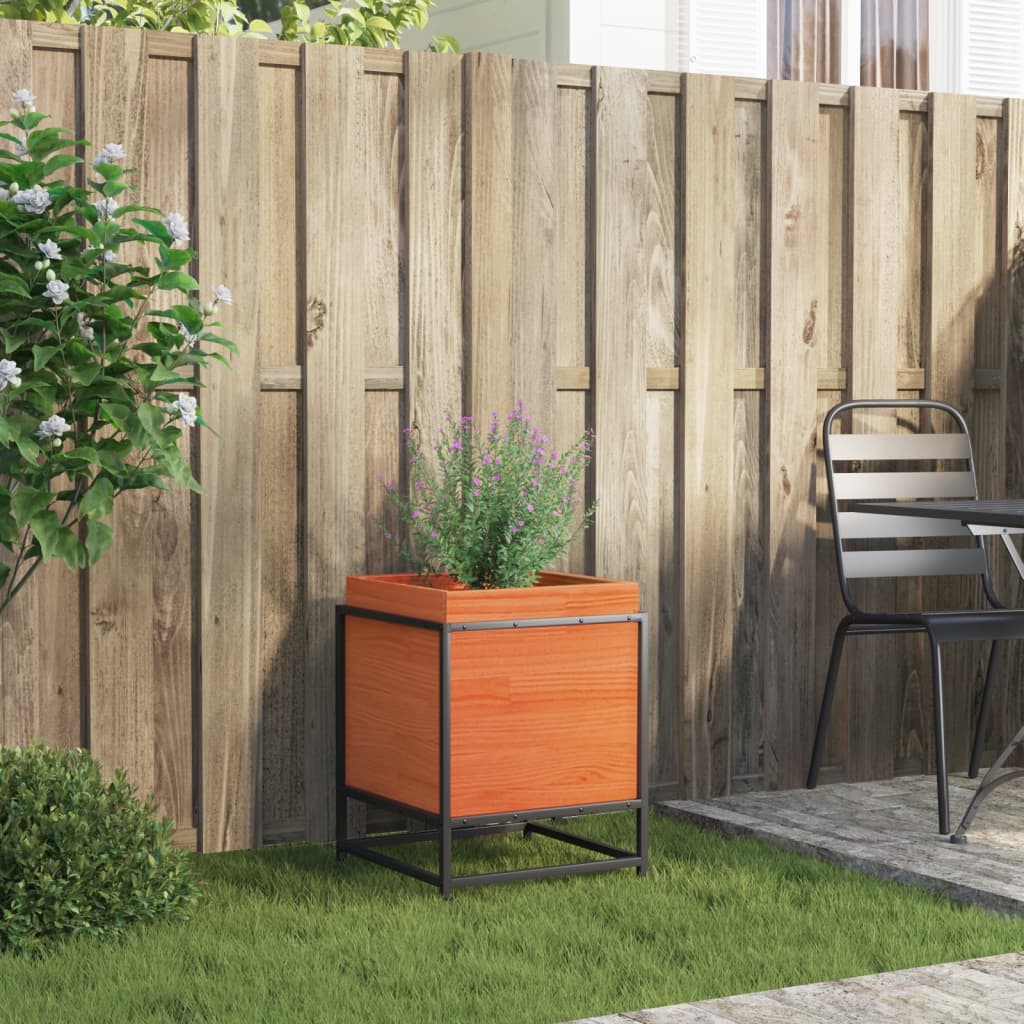 Vidaxl plantenbak 40x40x50 cm massief groenenhout wasbruin