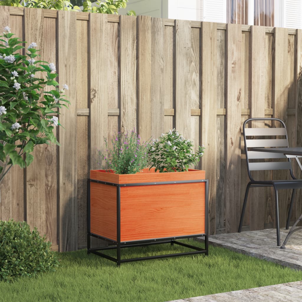 Vidaxl plantenbak 60x40x50 cm massief groenenhout wasbruin
