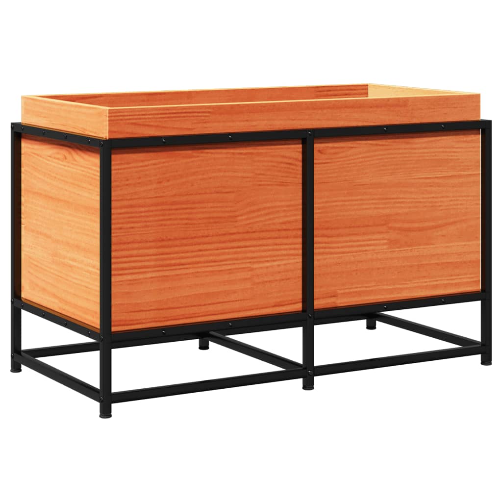Vidaxl plantenbak 80x40x50 cm massief groenenhout wasbruin