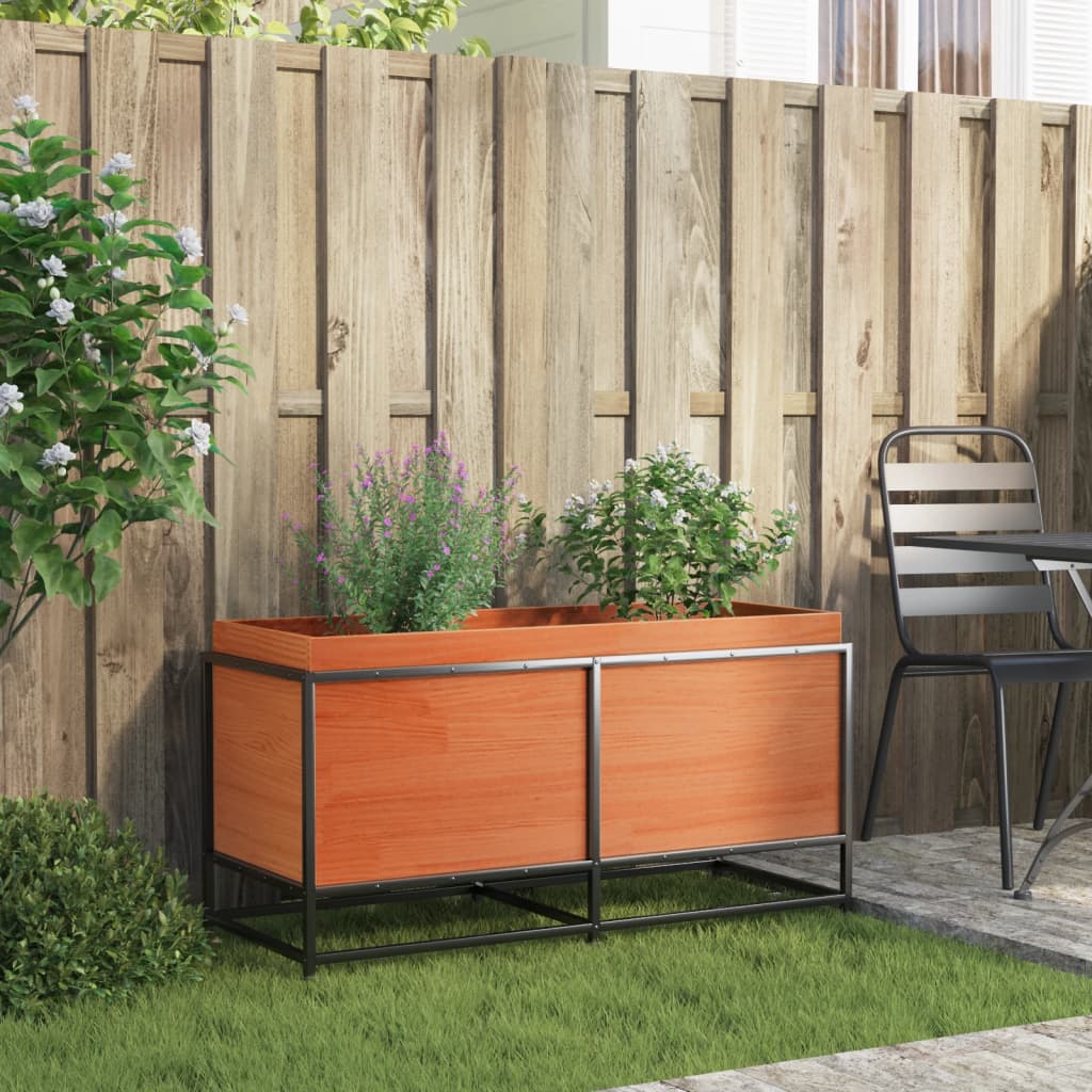 Vidaxl plantenbak 100x40x50 cm massief groenenhout wasbruin
