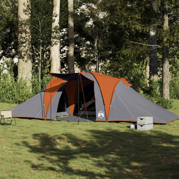 Vidaxl koepeltent 6-persoons waterdicht grijs en oranje