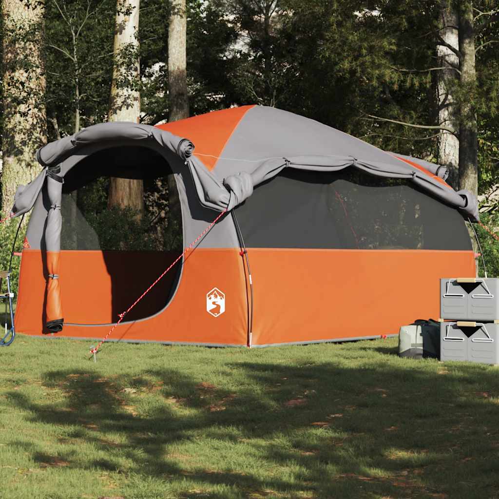Vidaxl tunneltent 6-persoons waterdicht grijs en oranje