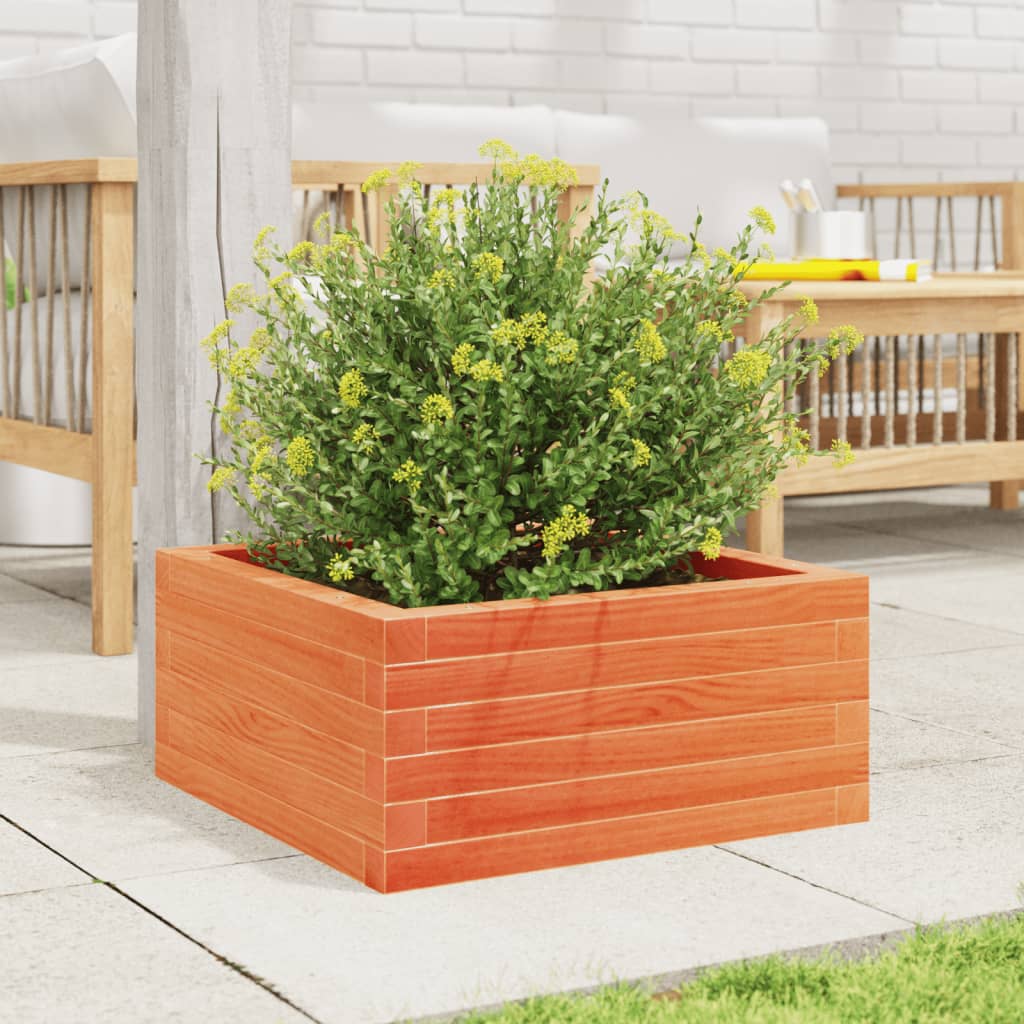 VidaXL Plantenbak 50x50x23 cm massief groenhout wasbruin