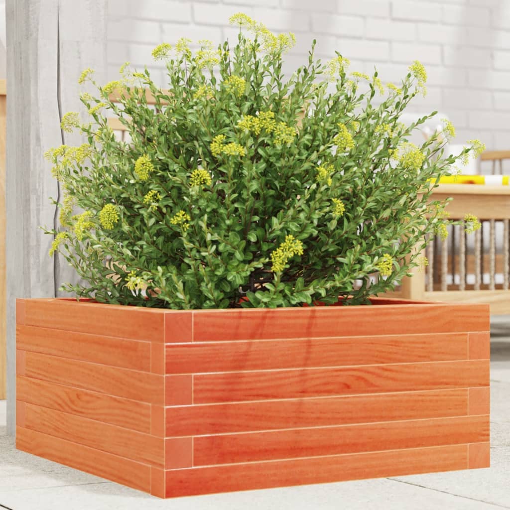 VidaXL Plantenbak 50x50x23 cm massief groenhout wasbruin