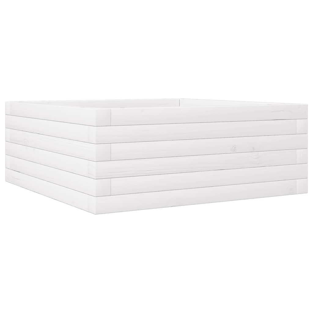 VidaXL Plantenbak 60x60x23 cm massief groenhout wit