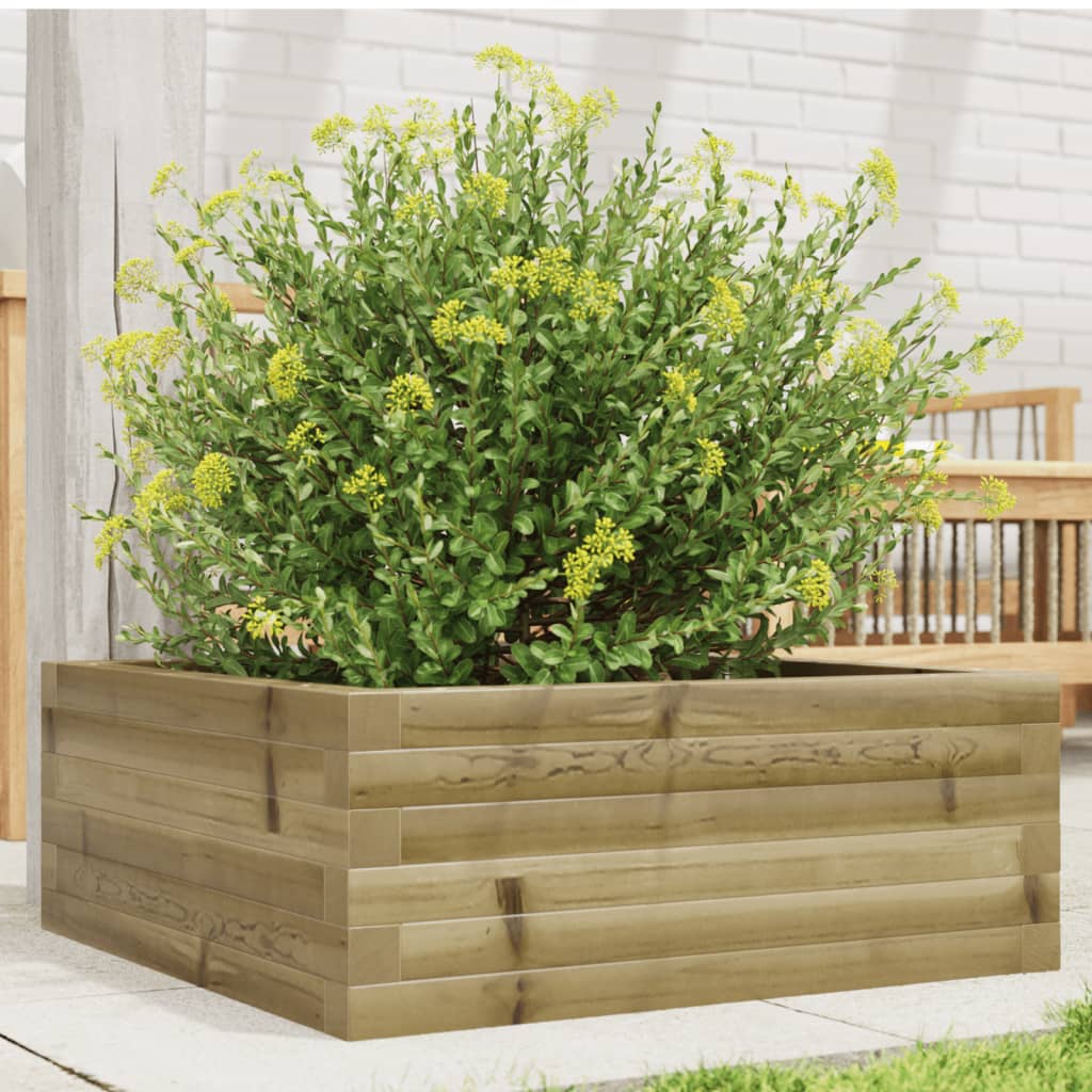 Vidaxl plantenbak 60x60x23 cm geïmpregneerd groenenhout