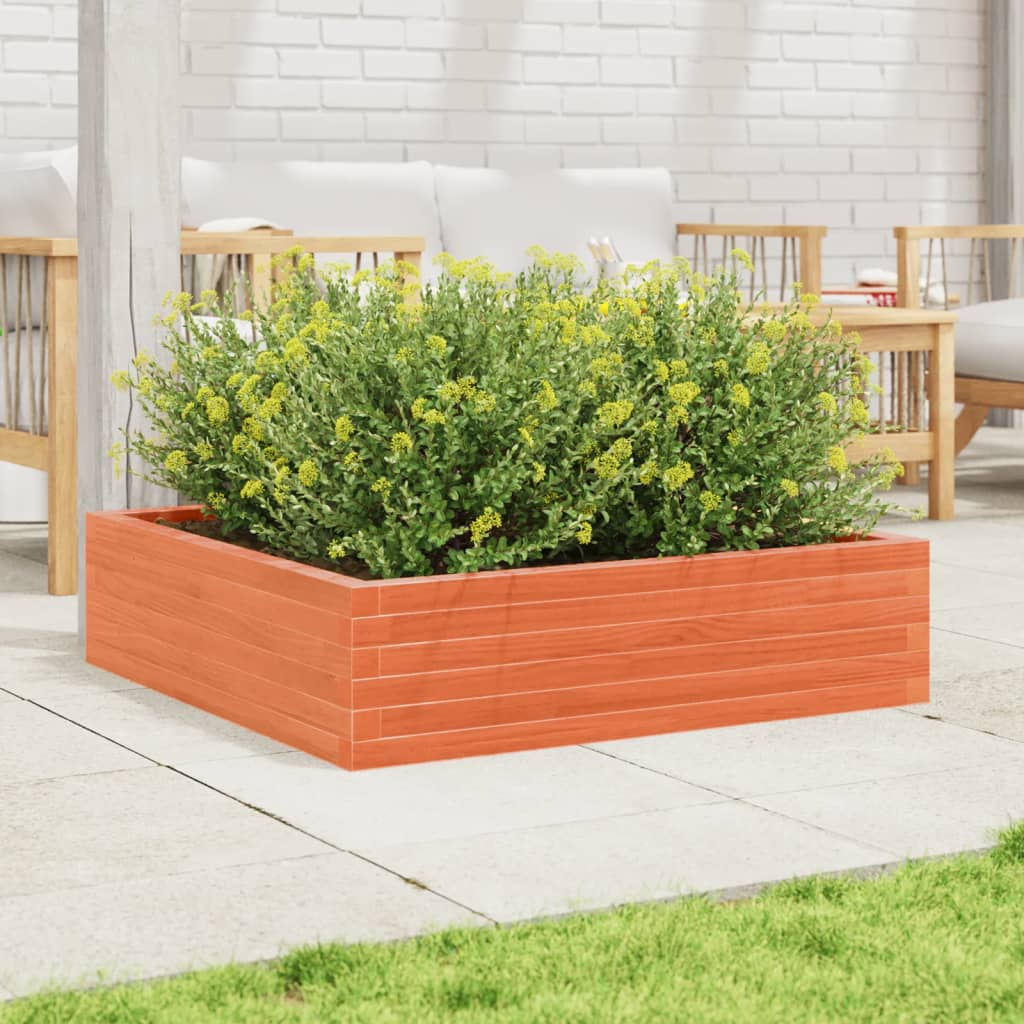 Vidaxl plantenbak 90x90x23 cm massief groenenhout wasbruin