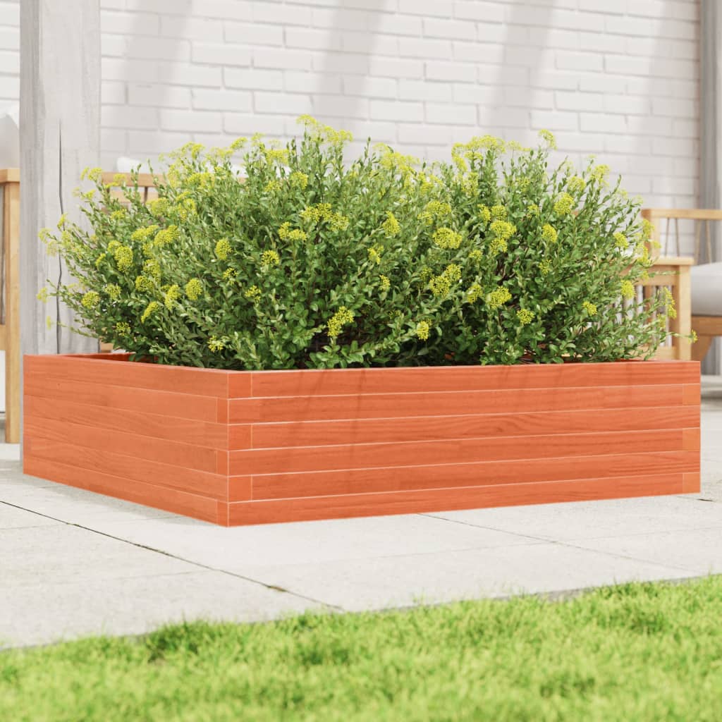 Vidaxl plantenbak 90x90x23 cm massief groenenhout wasbruin
