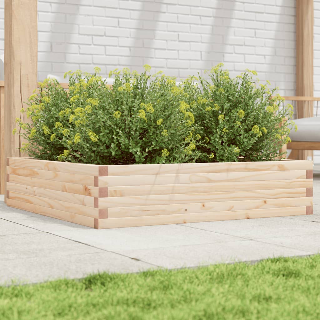 Vidaxl plantenbak 100x100x23 cm massief groenhout