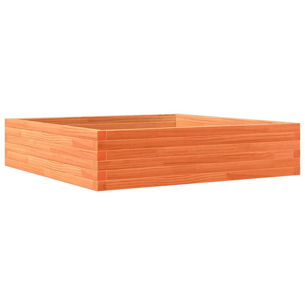 Vidaxl plantenbak 100x100x23 cm massief groenenhout wasbruin