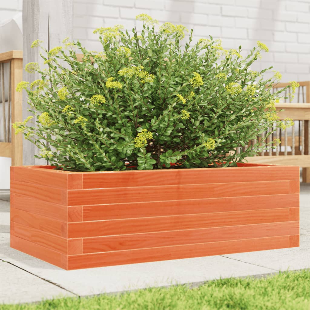 Vidaxl plantenbak 70x40x23 cm massief groenenhout wasbruin