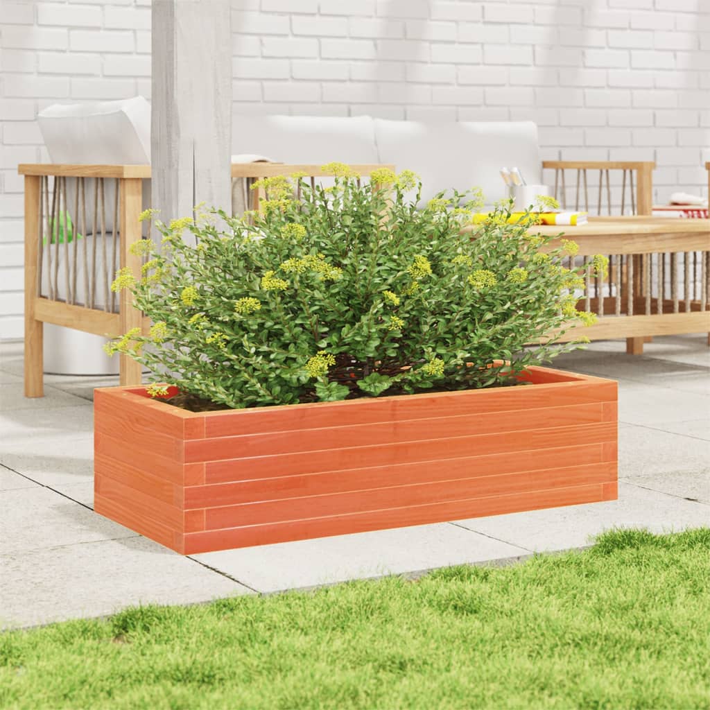 Vidaxl plantenbak 90x40x23 cm massief groenenhout wasbruin