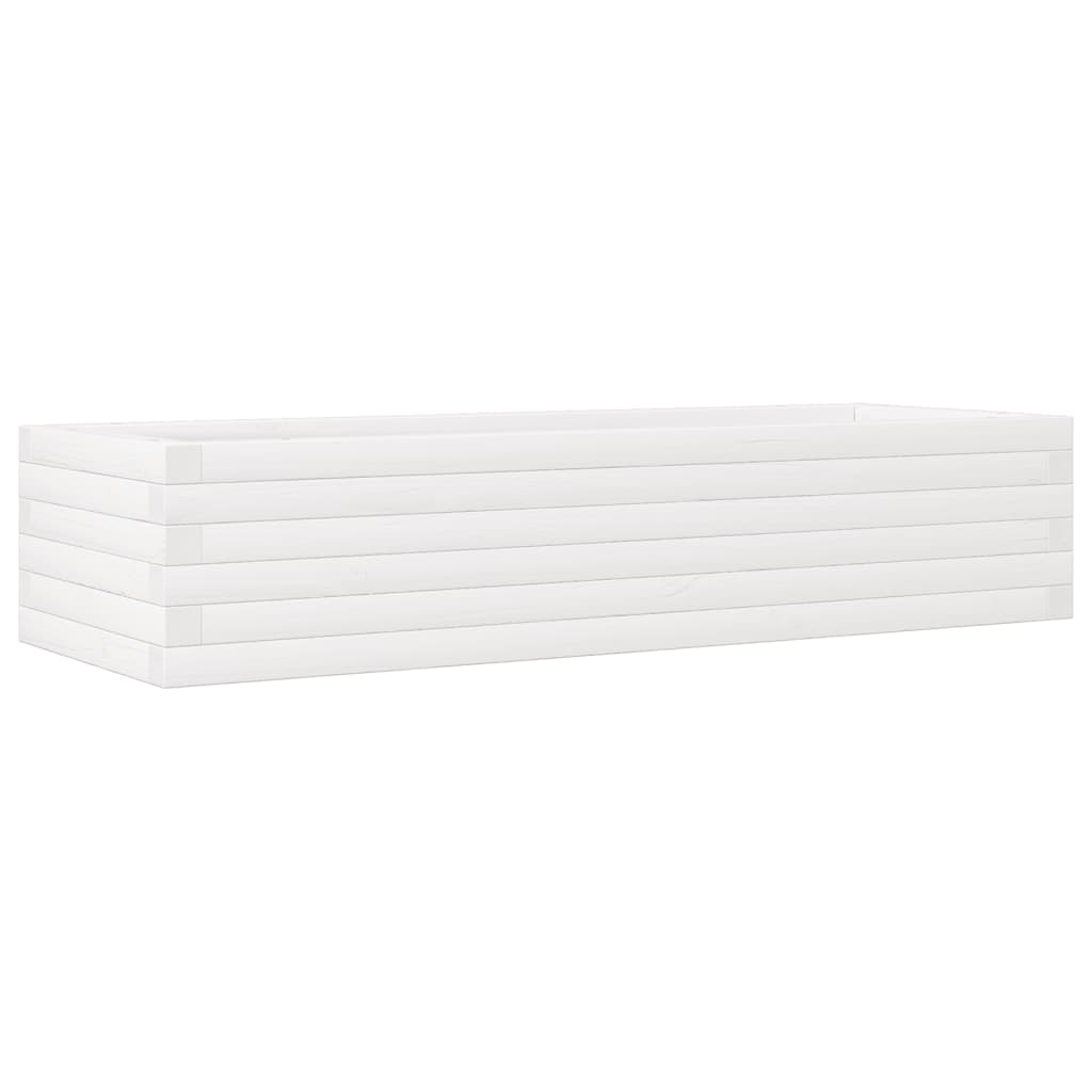 Vidaxl plantenbak 110x40x23 cm massief groenhout wit