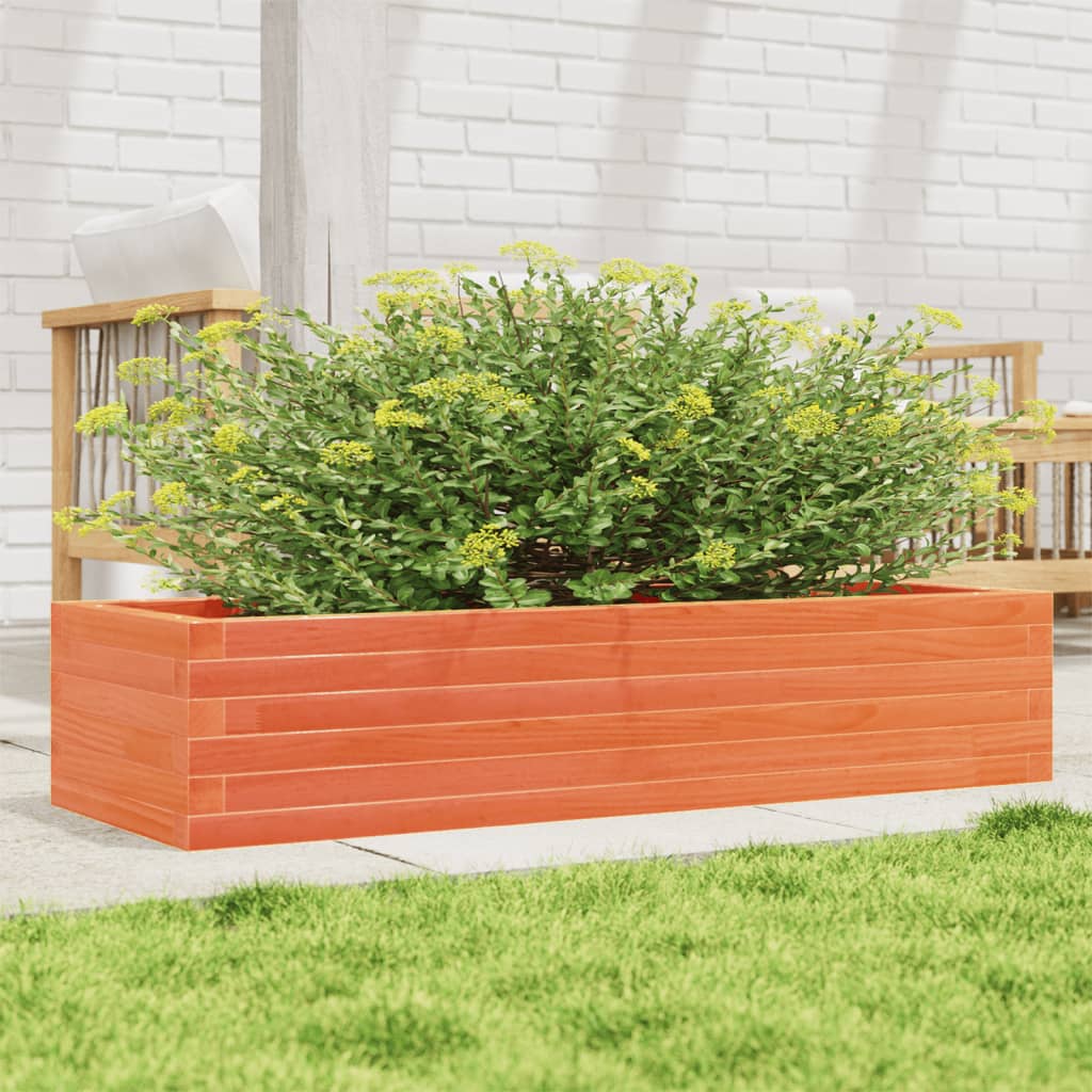 Vidaxl plantenbak 110x40x23 cm massief groenenhout wasbruin