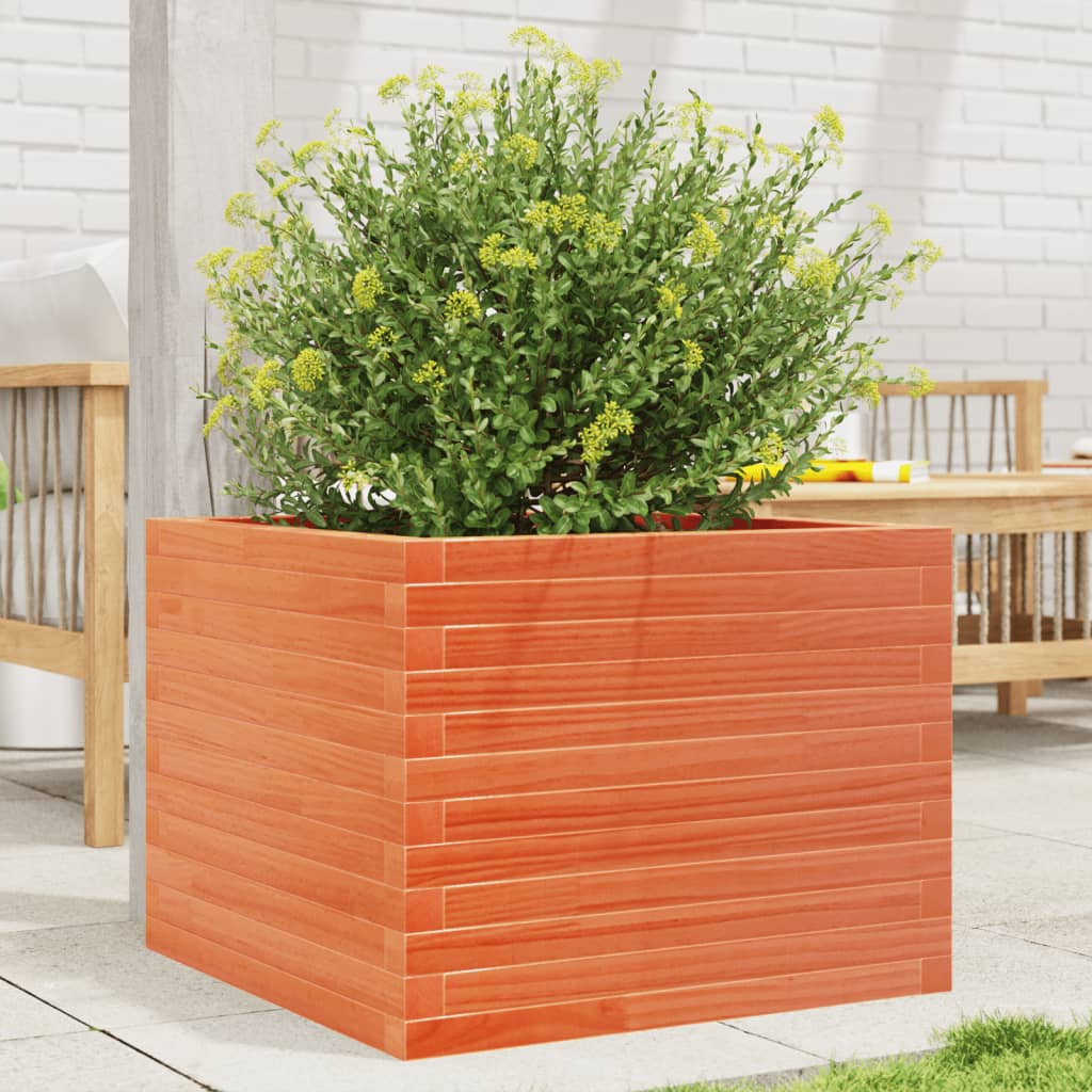 Vidaxl plantenbak 60x60x45,5 cm massief groenenhout wasbruin
