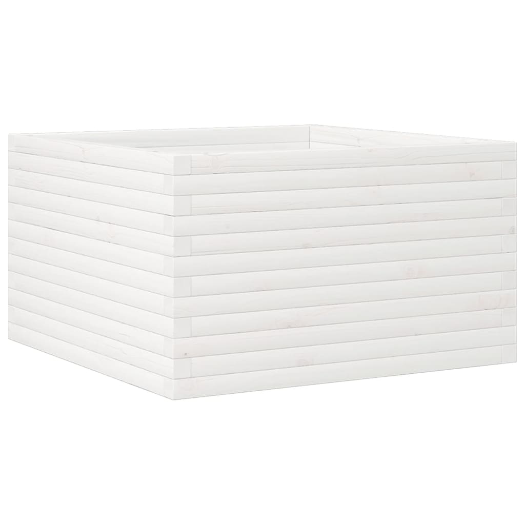 Vidaxl plantenbak 80x80x45,5 cm massief groenhout wit