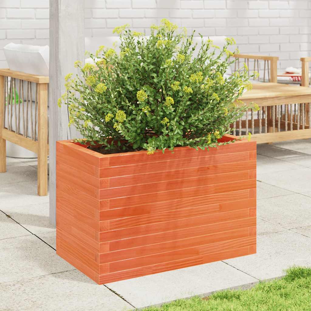 Vidaxl plantenbak 70x40x45,5 cm massief groenenhout wasbruin