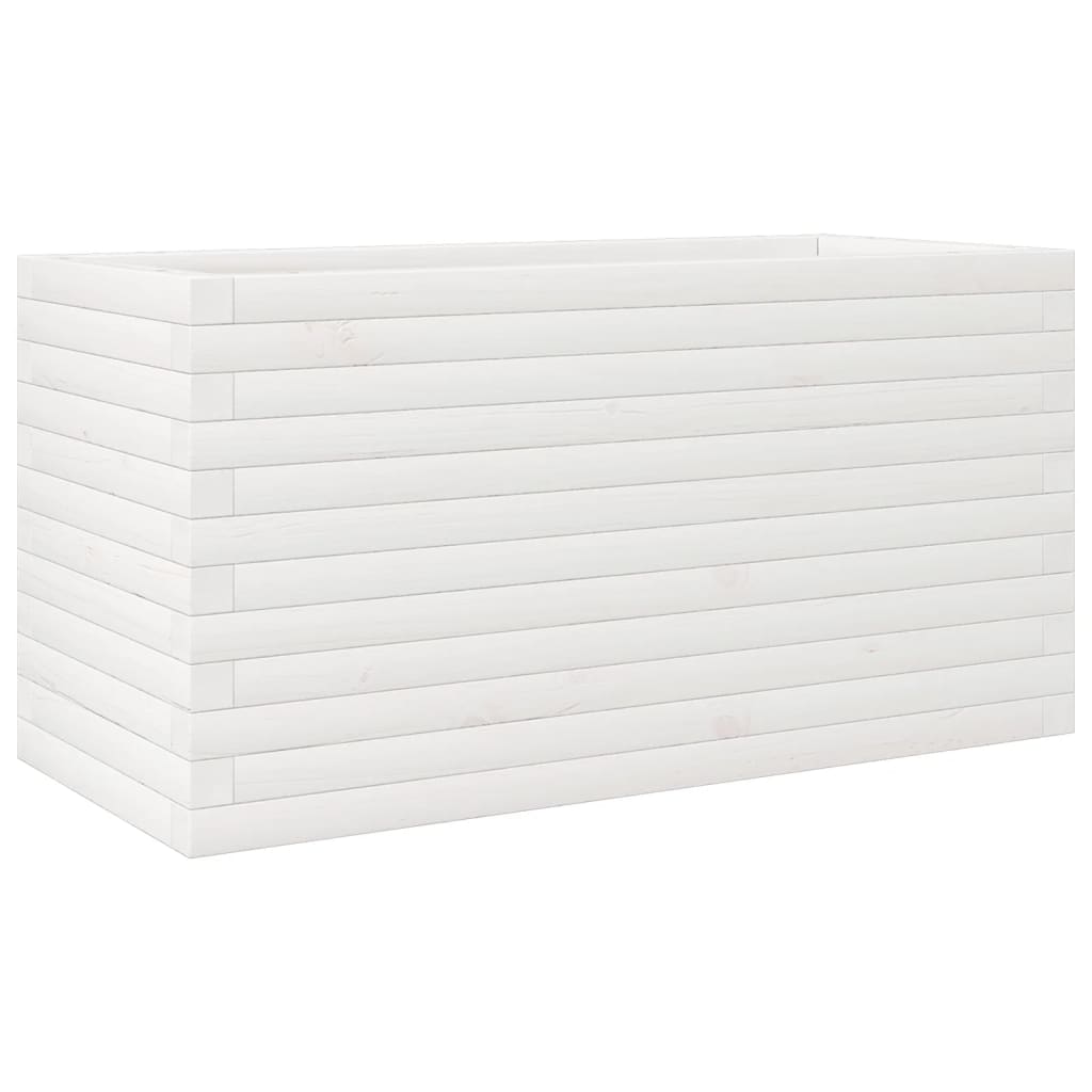 Vidaxl plantenbak 90x40x45,5 cm massief groenhout wit
