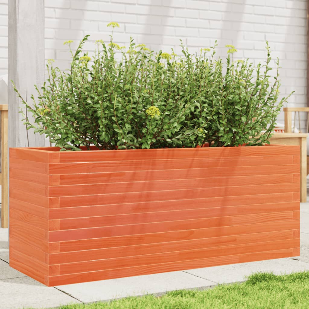 Vidaxl plantenbak 110x40x45,5 cm massief groenenhout wasbruin