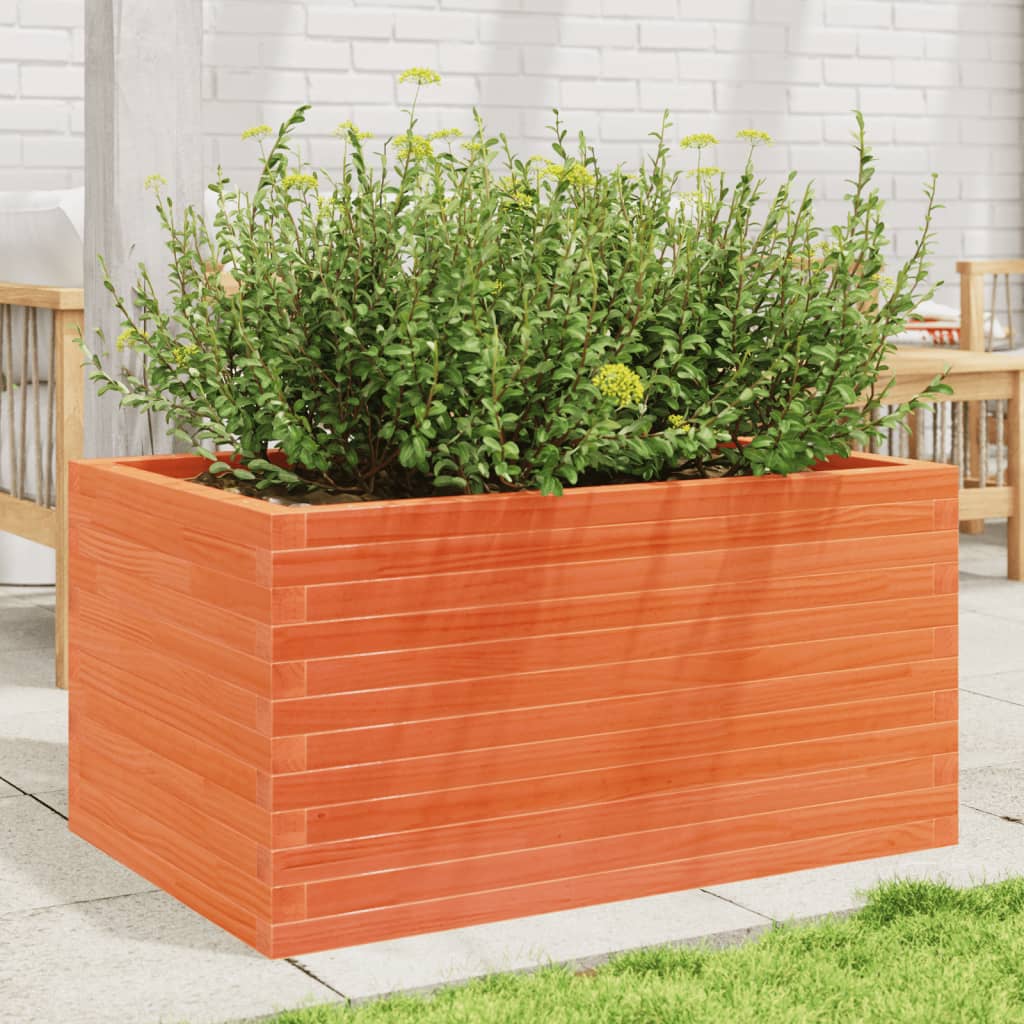 Vidaxl plantenbak 90x60x45,5 cm massief groenenhout wasbruin